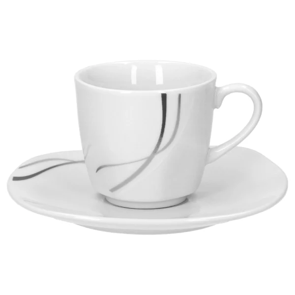 Null 2tlg Set Kaffeetasse 25cl Mit Untertasse 14,8cm Silver Night 4