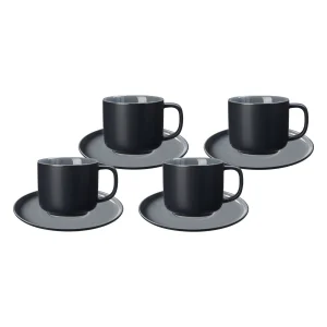 Null 18-tlg. Kaffeeservice Londen Lampart Nero Schwarz 13