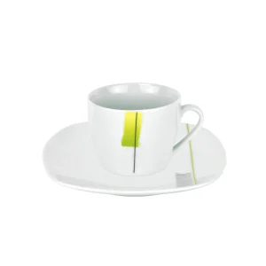 Null 6er Set Espressotasse Mit Espressountertasse Phönix Porzellan Weiß Mit Dekor 15