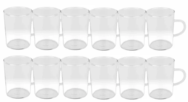 Null 24er Set Teeglas Ceylon 220ml – Klassische Teetasse Aus Hitzebeständigem Glas Mit Henkel 5