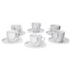 Null 6x Set Kaffeetasse 25cl Mit Untertasse 14,8cm Silver Night 23