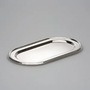 Null Galerie-Tablett Oval 16,0 X 12,0cm, H 4,0cm Versilbert 15