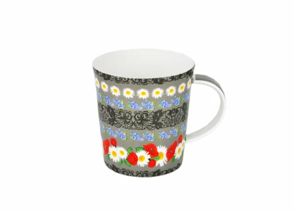 Null 2er Set Becher Diamantporzellan Modern Gänseblümchen-Dekor – 4752 1