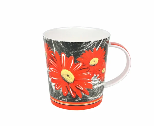 Null 2er Set Becher Diamantporzellan Modern Gänseblümchen-Dekor – 4752 3