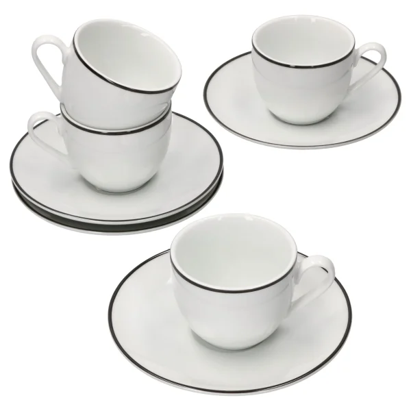 Null 4er Set Nordic Blau Doppio Espresstassen Mit Untertassen – 406474 + 406481 6