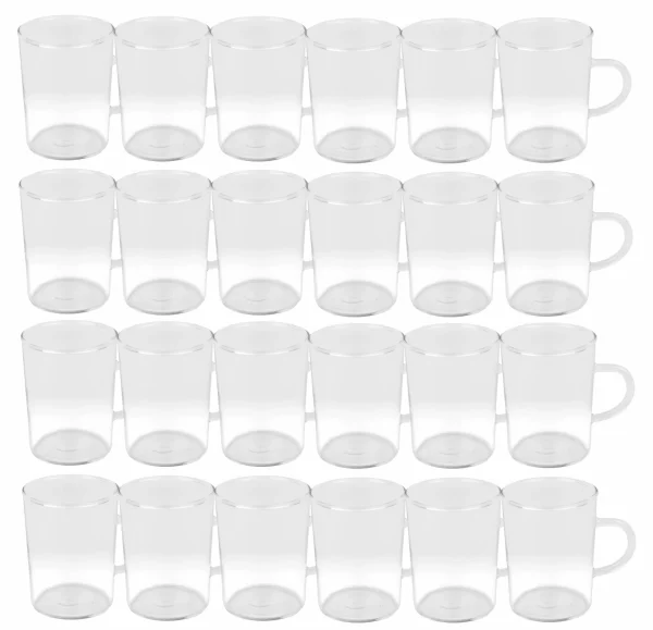 Null 24er Set Teeglas Ceylon 220ml – Klassische Teetasse Aus Hitzebeständigem Glas Mit Henkel 1