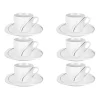 Null 6er Set Espressotasse Mit Espressountertasse Phönix Porzellan Weiß Mit Dekor 25