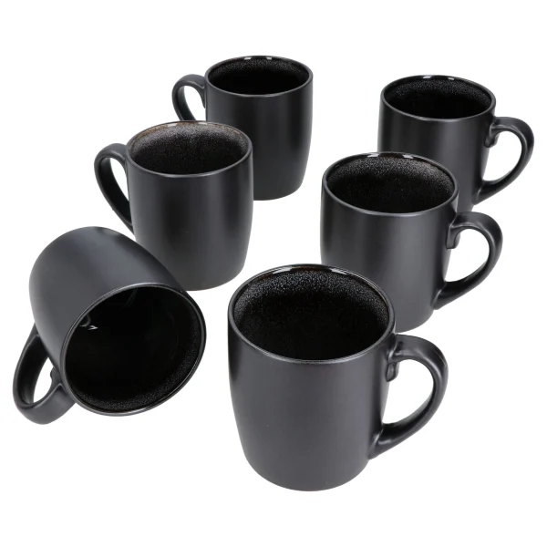 Null 6er Set Kaffeebecher Zakynthos Reactive Glaze Grey Black – 24321864 1