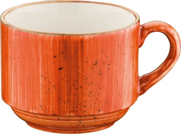 Bonna Premium Porcelain ATCBNC01CF Aura Terracotta Obertasse, Kaffeebecher, Kaffeetasse, 8.2x11cm, 210ml, Porzellan, Terrakotta, 1 Stück 1