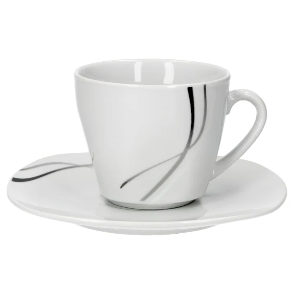 Null 2tlg Set Kaffeetasse 25cl Mit Untertasse 14,8cm Silver Night 1