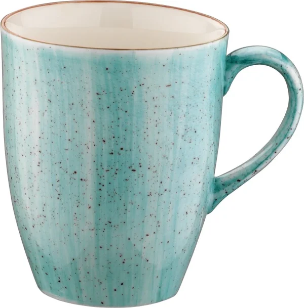 Bonna Premium Porcelain AAQMUG03KKN Aura Aqua Bockbecher, Kaffeebecher, Kaffeetasse, 8.2×11.4cm, 330ml, Porzellan, Türkis, 1 Stück 1