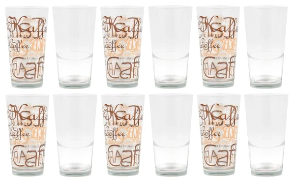 Null 4er Set Mix Latte Macchiato Glas 39cl Stapelbar Mit Dekor / Ohne Dekor 3