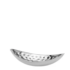 Null Edelstahl Schale Oval 21 X 40 Cm, Schale In Aufwendiger Hammerschlag-Optik 6