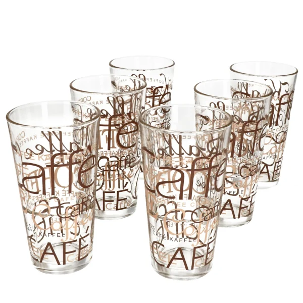 Null 2er Set Latte Macchiato Glas 39cl Stapelbar Coffee Dekor 6