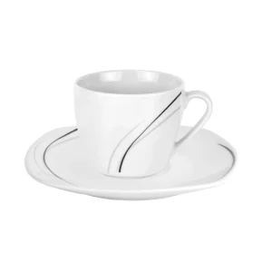 Null 6er Set Espressotasse Mit Espressountertasse Phönix Porzellan Weiß Mit Dekor 13