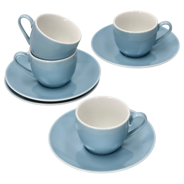 Null 4er Set Nordic Blau Doppio Espresstassen Mit Untertassen – 406474 + 406481 1