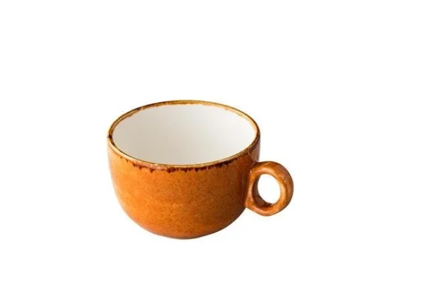 Null Kaffeetasse Jersey Stapelbar In Orange 350ml, Ohne Untertasse (6 Stück) Von CHEFGASTRO 1