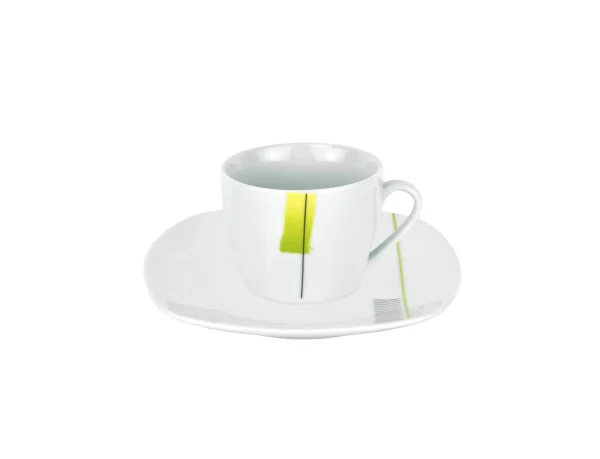 Null 6er Set Espressotasse Mit Espressountertasse Manhattan Porzellan Weiß Mit Dekor 3