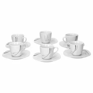 Null 6er Set Espressotasse Mit Untertasse Black Flower 15