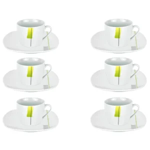 Null 6er Set Espressotasse Mit Espressountertasse Phönix Porzellan Weiß Mit Dekor 11