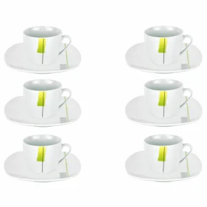 Null 6er Set Espressotasse Mit Espressountertasse Phönix Porzellan Weiß Mit Dekor 11