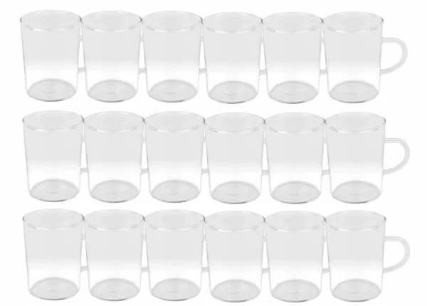 Null 24er Set Teeglas Ceylon 220ml – Klassische Teetasse Aus Hitzebeständigem Glas Mit Henkel 3